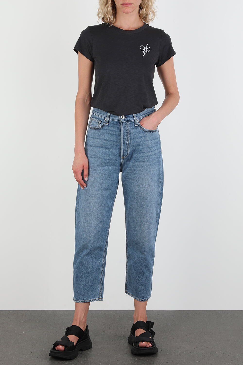 90s High-Rise Straight Jeans in Indigo image number null RAG & BONE